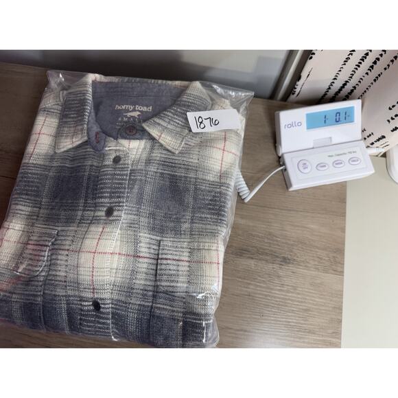 Horny Toad Womens Flannel Shacket Top S Blue Plaid Workwear Outdoor Hike Grunge - Picture 16 of 16